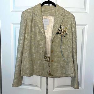 Votre Nom tweed embroidered bird jacket